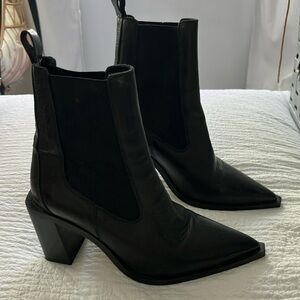 Black heeled booties